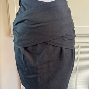 EKYOG Elegant Black Stretch Wrap Pencil Skirt